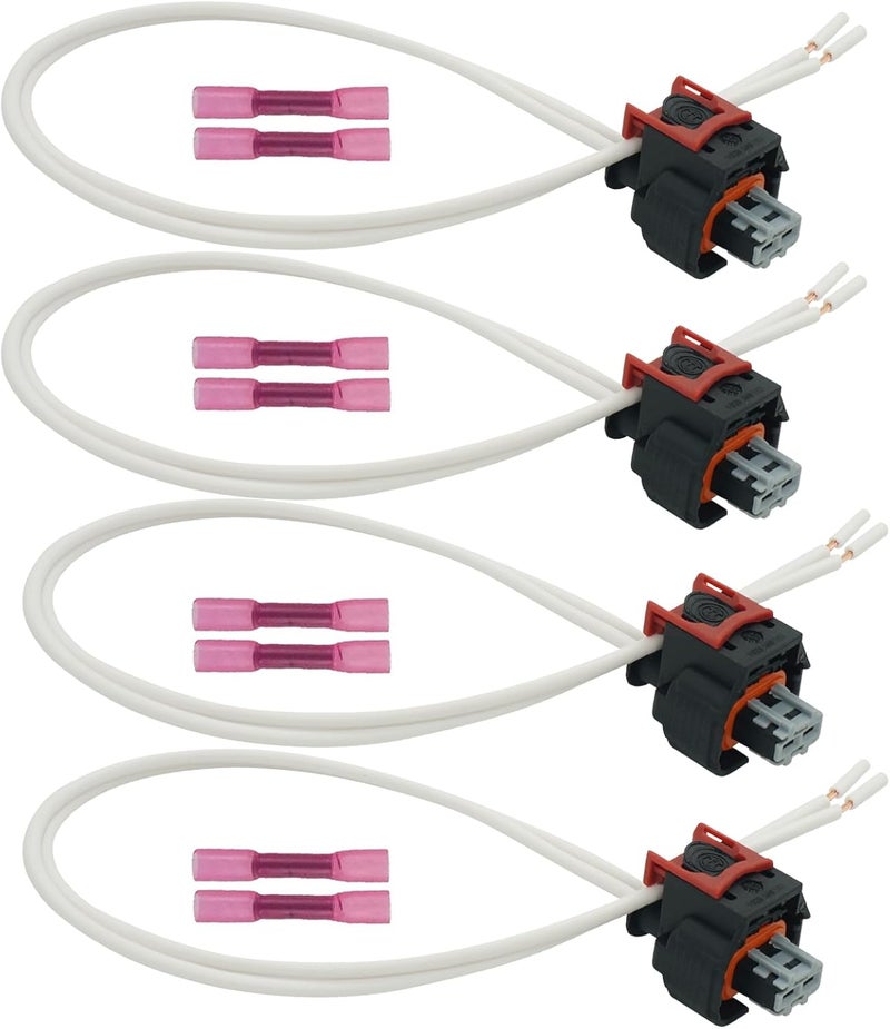 Micarun 4 Pcs 2 Wires Equipment Fuel Injector Repair Wiring Harness Pigtail Plug Fit for 2017-2024 Chevy/GMC 6.6L Duramax L5P Replaced OE# 19368140 / PT3739 - Image 1